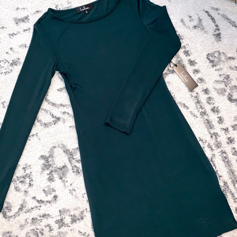 NWT Lulu’s Dark Green Bodycon Mini Dress
